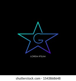 Techno Star Letter G logo.  Creative vector logo icon design  letter G with star  for business or company identity concept. 