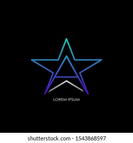 Techno Star Letter A  logo.  Creative vector logo icon design  letter A with star  for business or company identity concept.