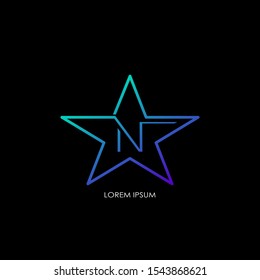 Techno Star Letter N logo.  Creative vector logo icon design  letter N  with star  for business or company identity concept.