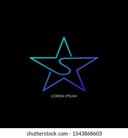 Techno Star Letter S logo.  Creative vector logo icon design  letter S with star  for business or company identity concept.