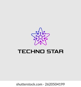 Techno star logo design abstract symbol template inspiration