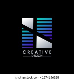 Techno Striped Logo  Hidden Letter X logo.  Creative design concept square shape, stripe  line with hidden letter X logo for initial, business identity.