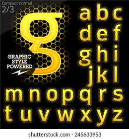 Techno style alphabet sensitive to the background. Compact normal. Set 2