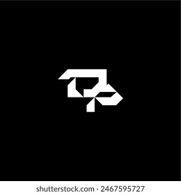 Techno-Stil DP kühne futuristische Konzept moderne Monogramm Anfangsbuchstabe