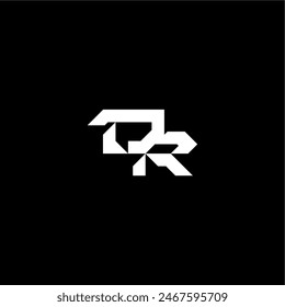 techno style DR bold futuristic concept modern monogram initial letter