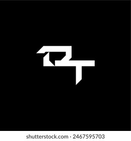 techno style DT bold futuristic concept modern monogram initial letter