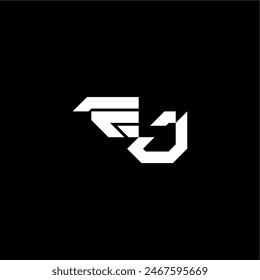 techno style EJ bold futuristic concept modern monogram initial letter