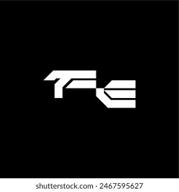 techno style FE bold futuristic concept modern monogram initial letter