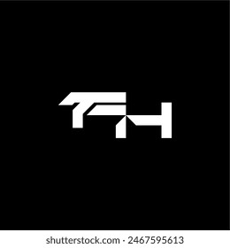 techno style FH bold futuristic concept modern monogram initial letter