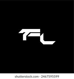 techno style FL bold futuristic concept modern monogram initial letter