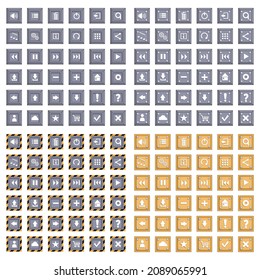 Techno style icon set. Isolated on white background. Vector illustration.