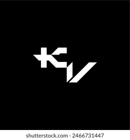techno style modern monogram initial letter bold futuristic concept KV