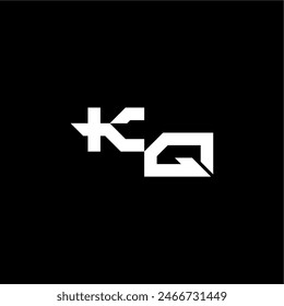 techno style modern monogram initial letter bold futuristic concept KQ
