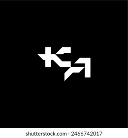 techno style modern monogram initial letter bold futuristic concept KA