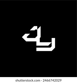 techno style modern monogram initial letter bold futuristic concept JY