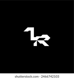 techno style modern monogram initial letter bold futuristic concept IR