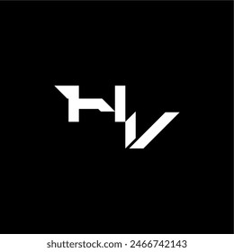 techno style modern monogram initial letter bold futuristic concept HV