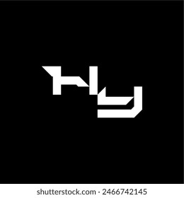 techno style modern monogram initial letter bold futuristic concept HY