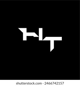 techno style modern monogram initial letter bold futuristic concept HT