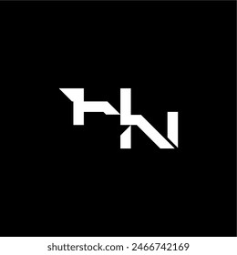 techno style modern monogram initial letter bold futuristic concept HN