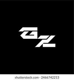 techno style modern monogram initial letter bold futuristic concept GZ
