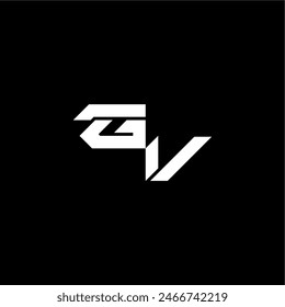techno style modern monogram initial letter bold futuristic concept GV