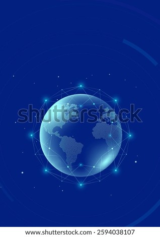 Techno style vertical illustration digital Earth abstract background