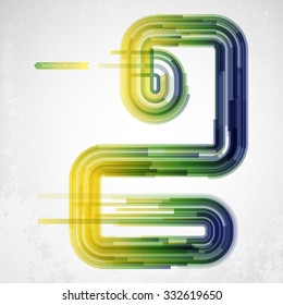 Techno Vector Curves Tapes Abstract Background