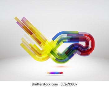 Techno Vector Curves Tapes Abstract Background