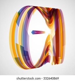 Techno Vector Curves Tapes Abstract Background