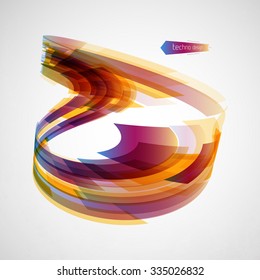 Techno Vector Curves Tapes Abstract Background