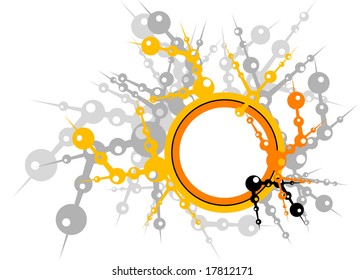 techno vector frame on white background