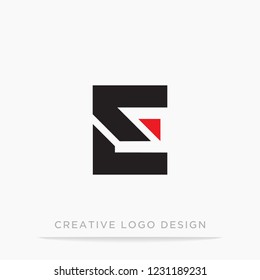 Techno vector graphic alphabet symbol. Letter E logo design template.