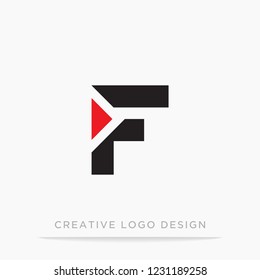 Techno vector graphic alphabet symbol. Letter F logo design template.