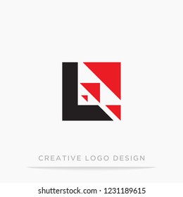 Techno vector graphic alphabet symbol. Letter L logo design template.
