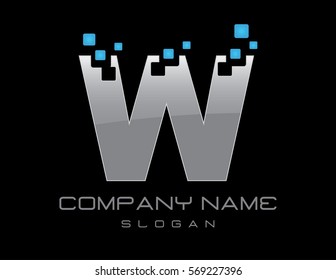 Techno W letter logo