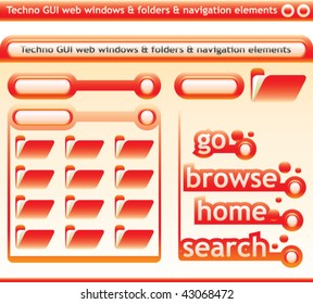 techno windows and navigation RED