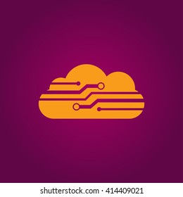 Technocloud - vector logo concept illustration. cloud icon vector
