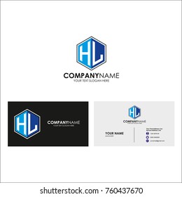 Technolofy Logo Template Initial HL, Business Card, Vector design template
