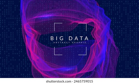 Technolog Background. Innovative science, futuristic intelligence. Cloud of dots for software automation. Energy of information in analytical patterns. Abstract Background.