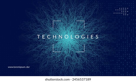 Technolog Background. Science vector: digits of the future. Partial banner as a cover for cloud computing. Analytical patterns for global energy. Digit Background.