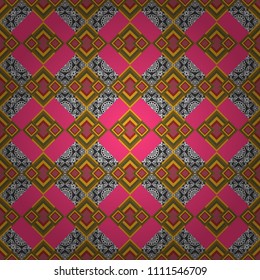 Technologic fabric tile card cover print badge. Geometric design template with brown, pink and gray elements. Background, texture with pop art effect. Vector seamless pattern.