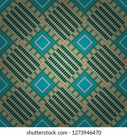 Technologic fabric tile card cover print badge. Geometric design template with gray, blue and black elements. Vector seamless pattern. Background, texture with pop art effect.