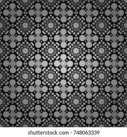 Technologic fabric tile card cover print badge. Background, texture with pop art effect. Geometric design template with black, white and gray elements. Vector seamless pattern.