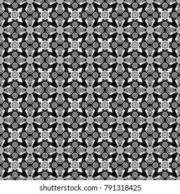 Technologic fabric tile card cover print badge. Background, texture with pop art effect. Geometric design template with white, gray and black elements. Vector seamless pattern.