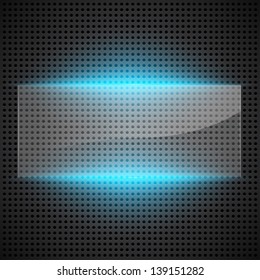 Technological abstract background with glass foreground. Vector illustration