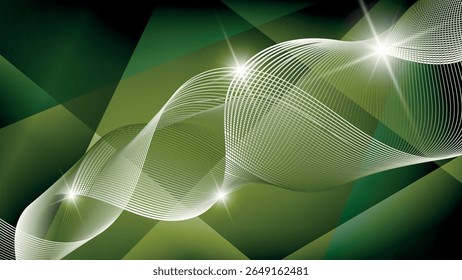 Fundo abstrato tecnológico em tons verdes. Uma excelente ilustração para publicidade, cartazes, cartões postais, cartões de visita, atributos corporativos e seus outros projetos. Vetor.