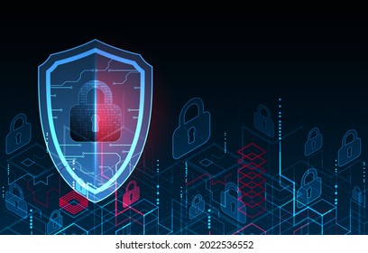 Technological abstract background on the topic of information protection and computer security.