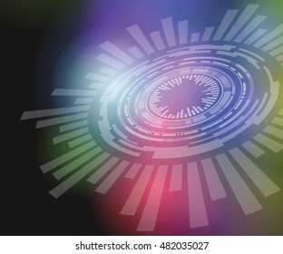 technological abstract background pattern, radiation and location, vector illustration