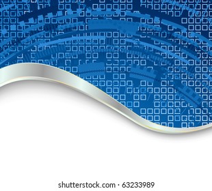 Technological abstract blue background. Vector illustration